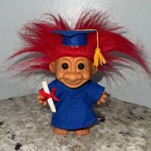 Vintage 90’s Russ Berry Graduate Troll Doll w/ Diploma & Tassel Retro Gift 5”